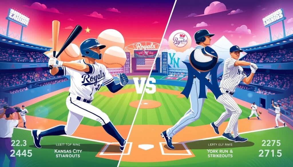 kansas city royals vs yankees match player stats